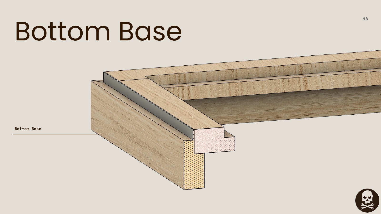 Detailed Bottom Base construction illustration from the gaming table plans