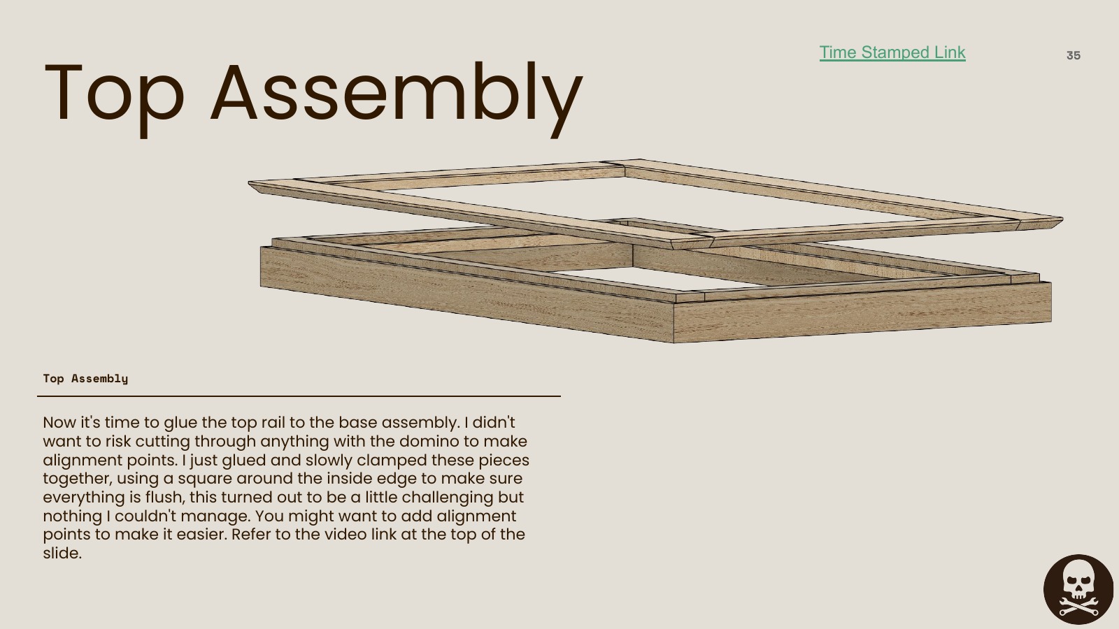Detailed Top Assembly illustration from the gaming table plans